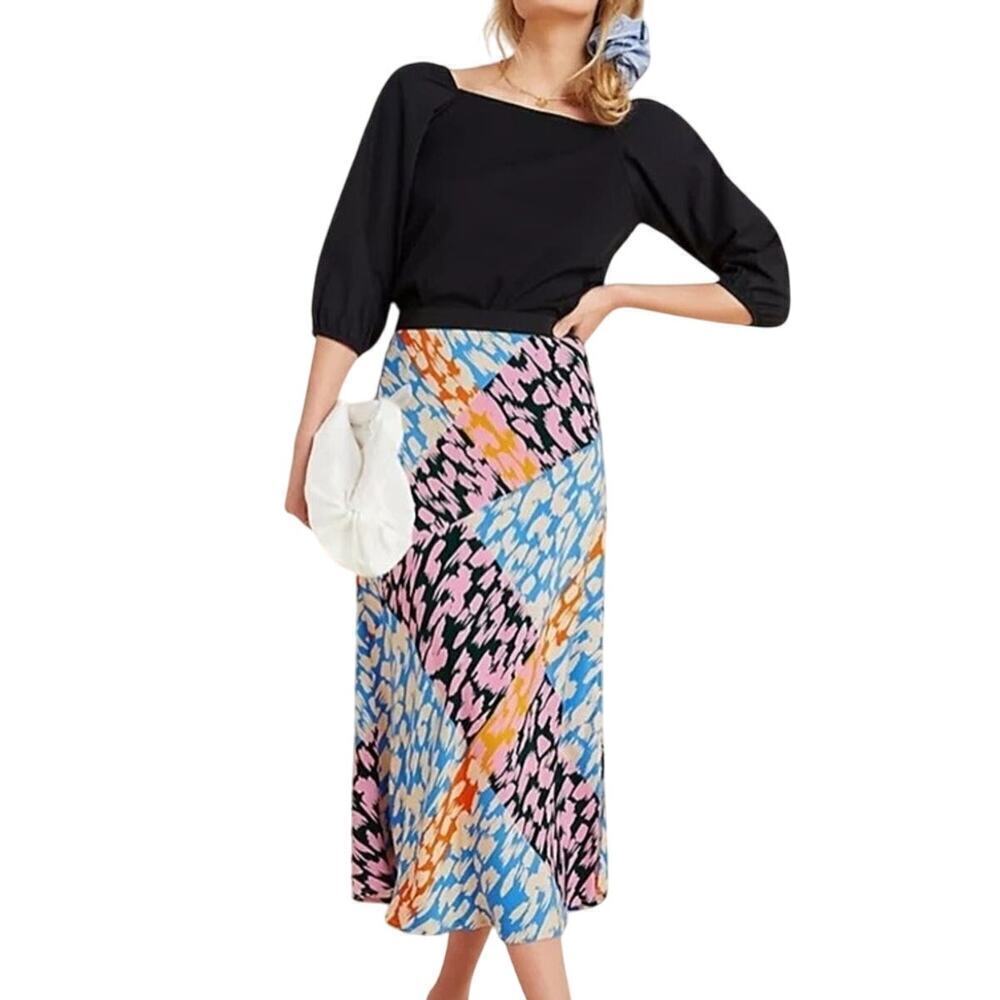 New Anthropologie Corey Lynn Calter Bias Cheetah Print Skirt S Petite